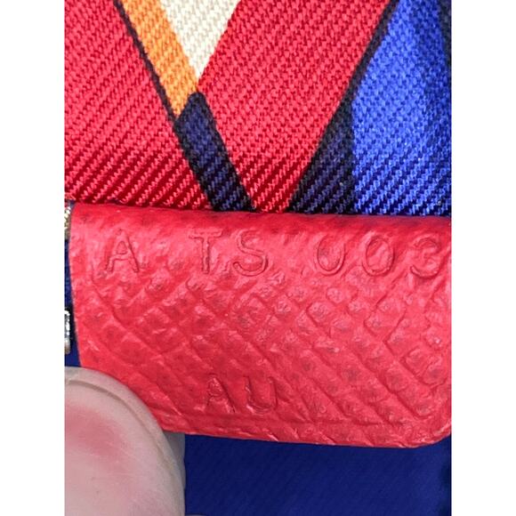 Hermès Silk-In Long Zip Wallet Red Epsom Leather Belt Strap Print Luxury Silk - Picture 6 of 16